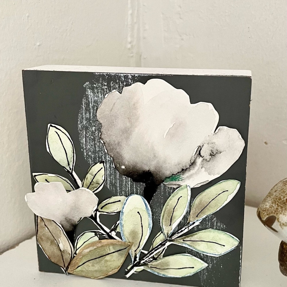 Water color collage block art